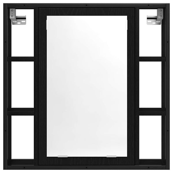 Schwarzer Eiche Badezimmer-Spiegelschrank 60 cm