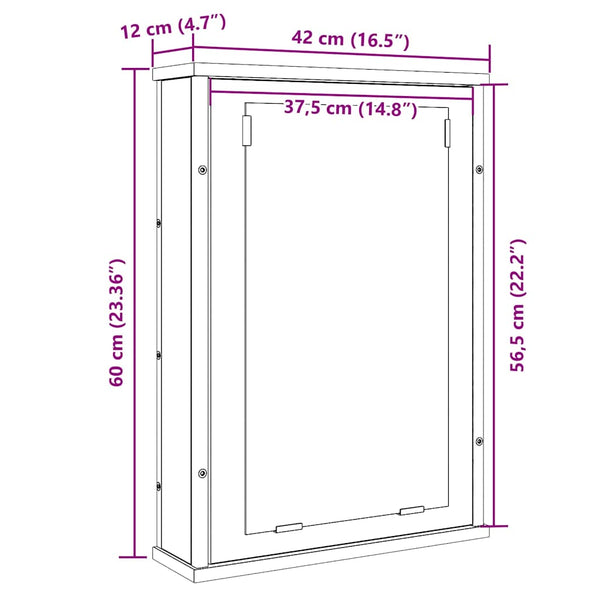 Bad Spiegelschrank Altholz-Optik 42x60 cm