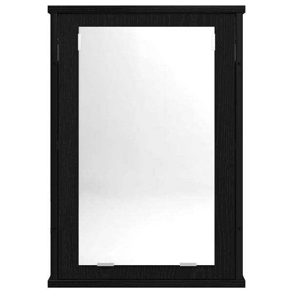 Schwarzer Bad-Spiegelschrank Eiche-Optik