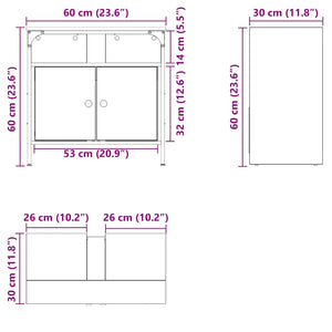 Waschbeckenunterschrank Altholz-Optik 60 cm
