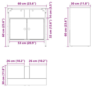 Waschbeckenunterschrank Artisan Eiche 60 cm