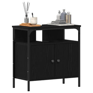 Waschbeckenunterschrank Schwarz Eichenoptik 60 cm