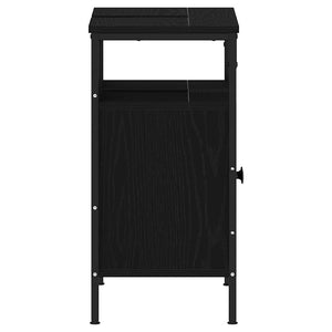 Waschbeckenunterschrank Schwarz Eichenoptik 60 cm