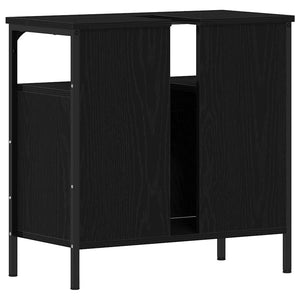 Waschbeckenunterschrank Schwarz Eichenoptik 60 cm