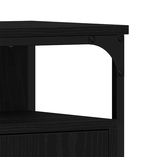 Waschbeckenunterschrank Schwarz Eichenoptik 60 cm