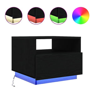 Couchtisch mit LED Schwarz Eichen-Optik