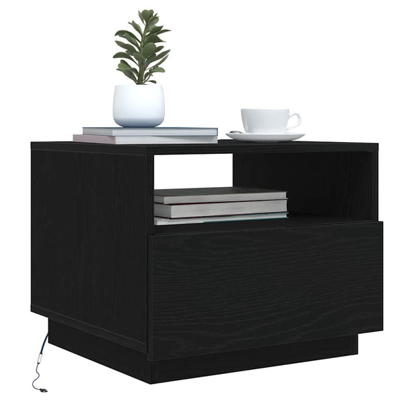 Couchtisch mit LED Schwarz Eichen-Optik