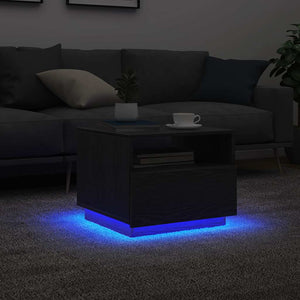 Couchtisch mit LED Schwarz Eichen-Optik