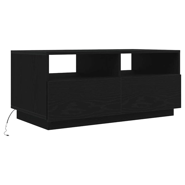 LED Couchtisch Schwarz Eichen-Optik 90cm