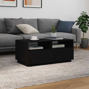 LED Couchtisch Schwarz Eichen-Optik 90cm