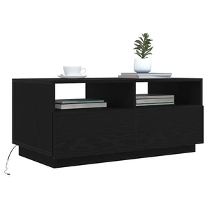 LED Couchtisch Schwarz Eichen-Optik 90cm