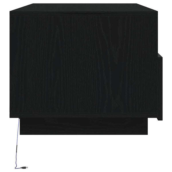 LED Couchtisch Schwarz Eichen-Optik 90cm