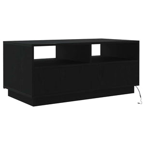 LED Couchtisch Schwarz Eichen-Optik 90cm
