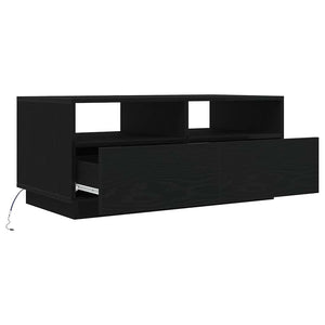 LED Couchtisch Schwarz Eichen-Optik 90cm