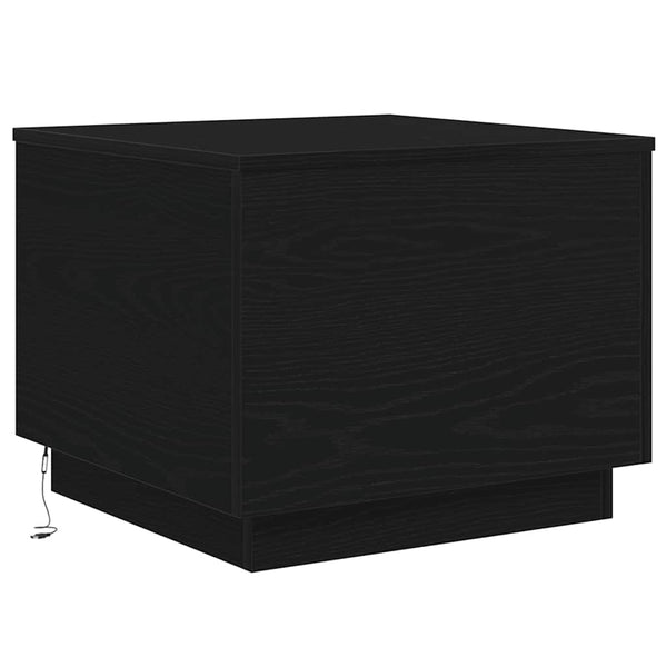Couchtisch mit LED Schwarz Eichen-Optik 50x50 cm