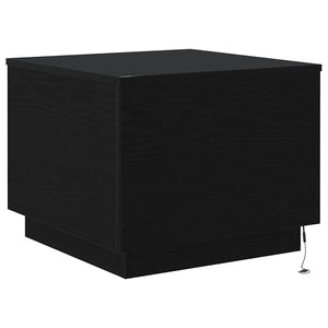 Couchtisch mit LED Schwarz Eichen-Optik 50x50 cm