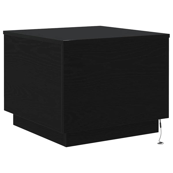 Couchtisch mit LED Schwarz Eichen-Optik 50x50 cm