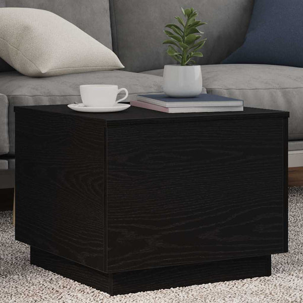 Couchtisch mit LED Schwarz Eichen-Optik 50x50 cm