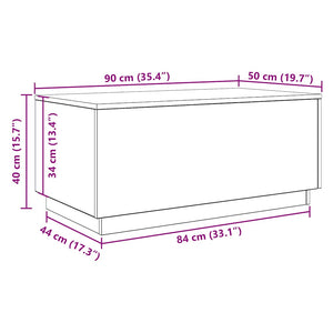 Couchtisch mit LED Schwarz Eichen-Optik 90x50 cm