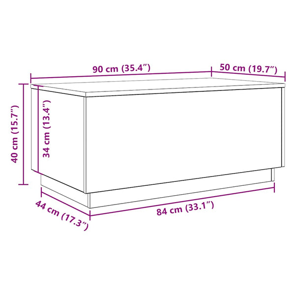 Couchtisch mit LED Schwarz Eichen-Optik 90x50 cm