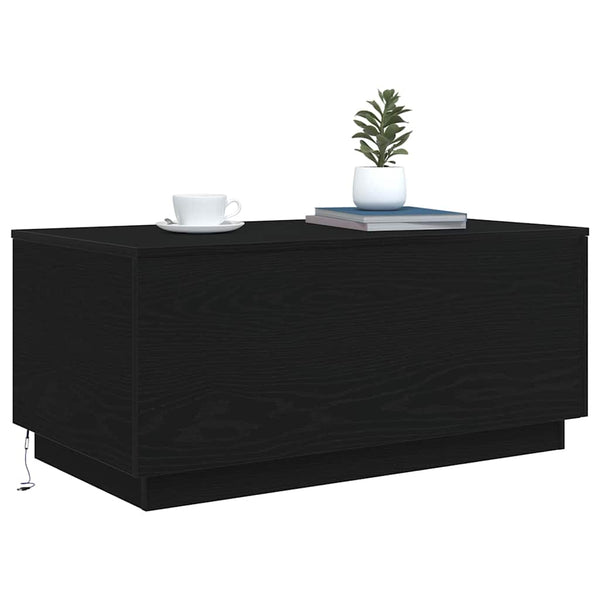 Couchtisch mit LED Schwarz Eichen-Optik 90x50 cm