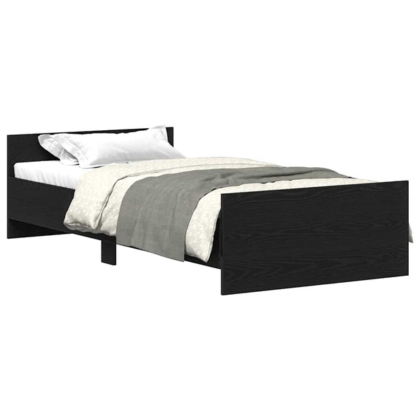 Bettgestell 75x190 cm Schwarz Eichen-Optik
