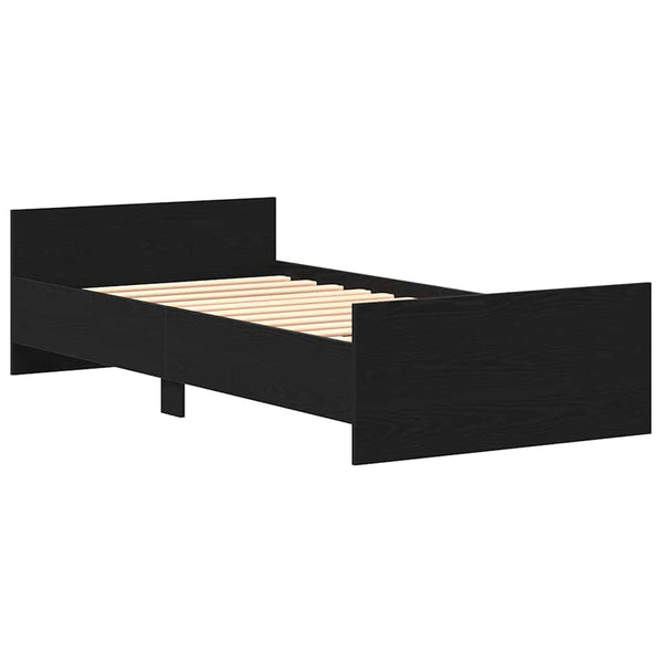 Bettgestell 75x190 cm Schwarz Eichen-Optik