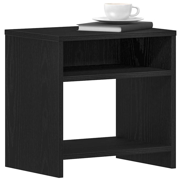 Nachttisch Schwarz Eichenoptik 40x30x40 cm