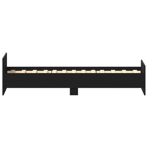 Bettgestell 90x190 cm Schwarz Eichen-Optik