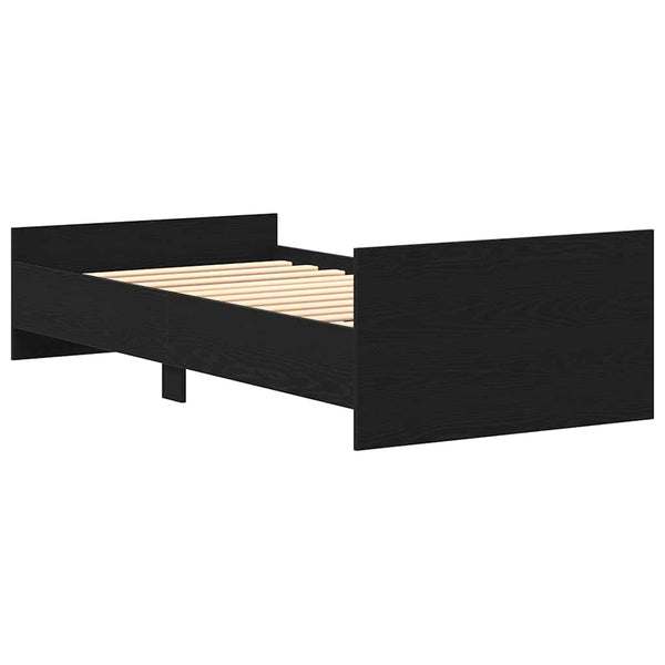 Bettgestell 90x190 cm Schwarz Eichen-Optik