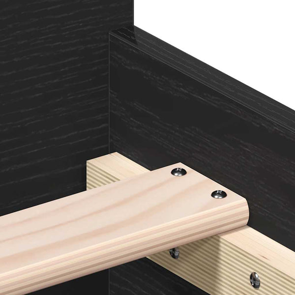 Bettgestell 90x190 cm Schwarz Eichen-Optik