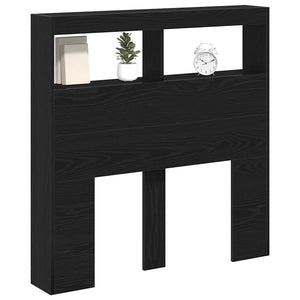 LED Kopfteil mit Ablagen, Schwarz Eiche, 100 cm