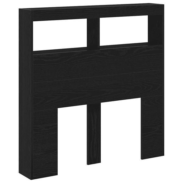 LED Kopfteil mit Ablagen, Schwarz Eiche, 100 cm