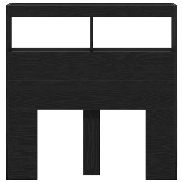 LED Kopfteil mit Ablagen, Schwarz Eiche, 100 cm