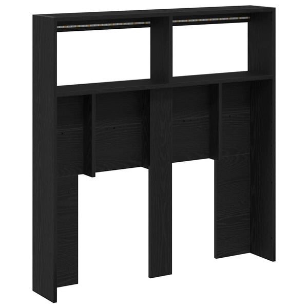 LED Kopfteil mit Ablagen, Schwarz Eiche, 100 cm