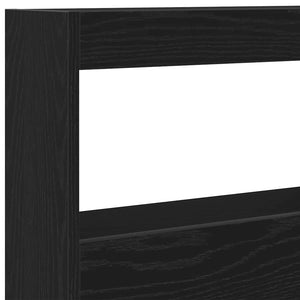 LED Kopfteil mit Ablagen, Schwarz Eiche, 100 cm