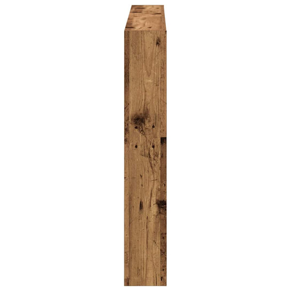 LED Kopfteil mit Ablagen 140 cm Altholz-Optik