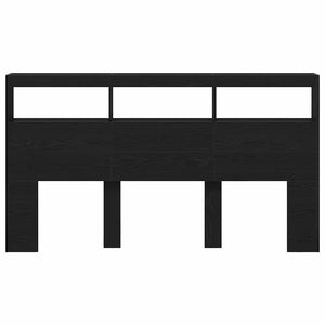 LED Kopfteil mit Ablagen Schwarz Eiche 180 cm