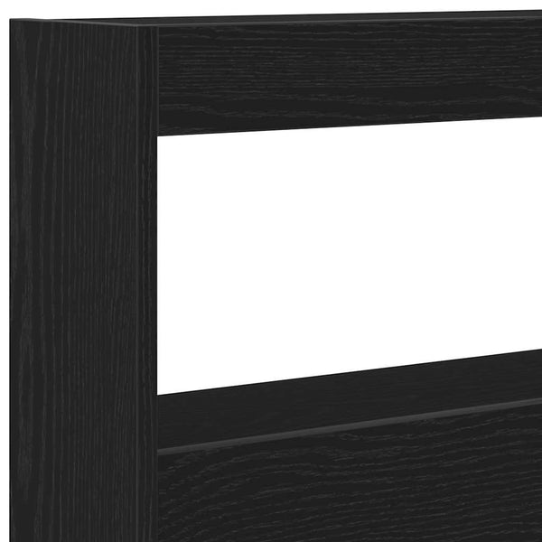 LED Kopfteil mit Ablagen Schwarz Eiche 180 cm