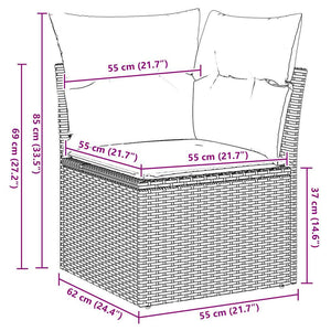5-tlg. Garten Sofagarnitur Braun Poly Rattan