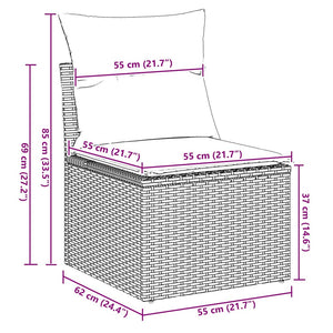 10-teilige Garten Sofagarnitur Braun Poly Rattan