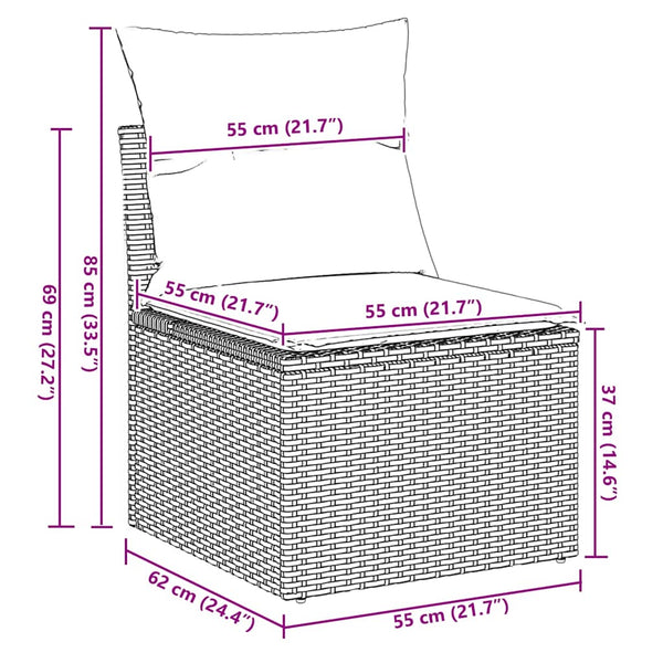 10-teilige Garten Sofagarnitur Braun Poly Rattan