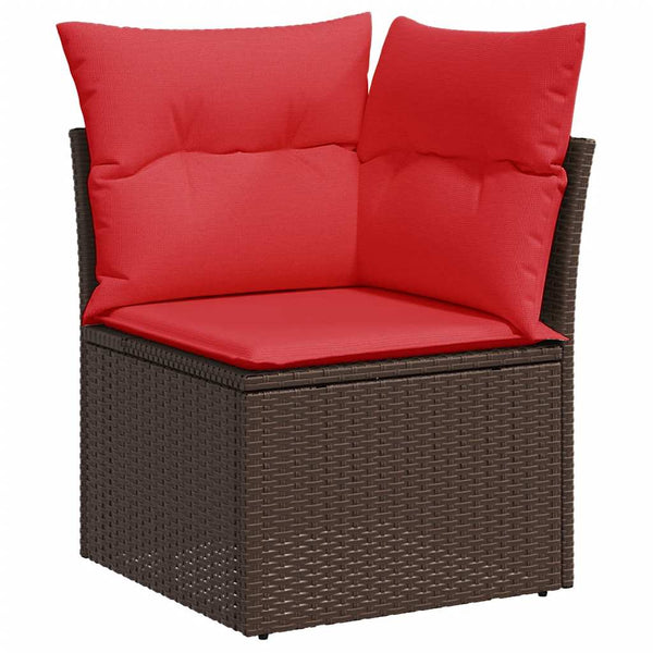 10-teilige Garten Sofagarnitur Braun Poly Rattan