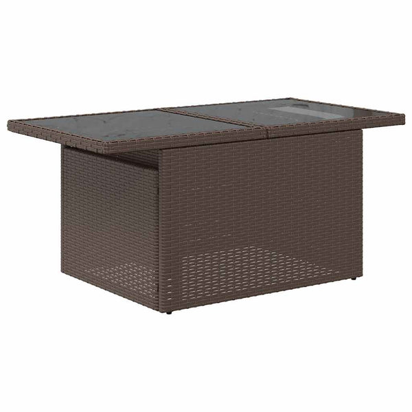 10-teilige Garten Sofagarnitur Braun Poly Rattan