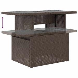 10-teilige Garten Sofagarnitur Braun Poly Rattan