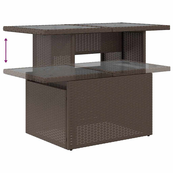 10-teilige Garten Sofagarnitur Braun Poly Rattan