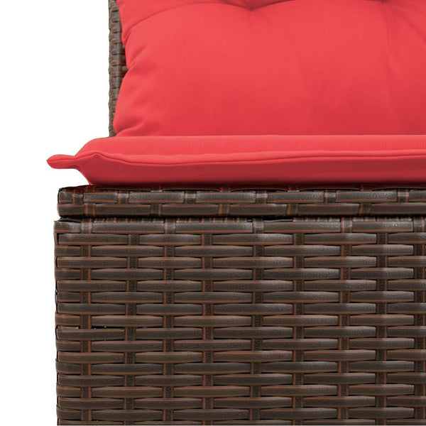 11-tlg. Garten Sofagarnitur Braun Poly Rattan Akazie