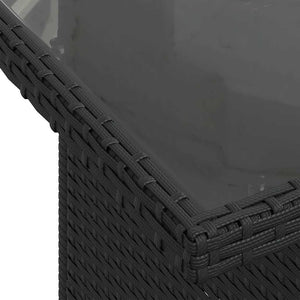 11-teilige Garten Sofagarnitur Schwarz Poly Rattan Akazie