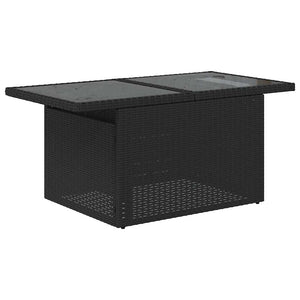 11-teilige Garten Sofagarnitur Schwarz Poly Rattan Akazie
