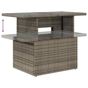 5-tlg. Garten Sofagarnitur Grau Poly Rattan